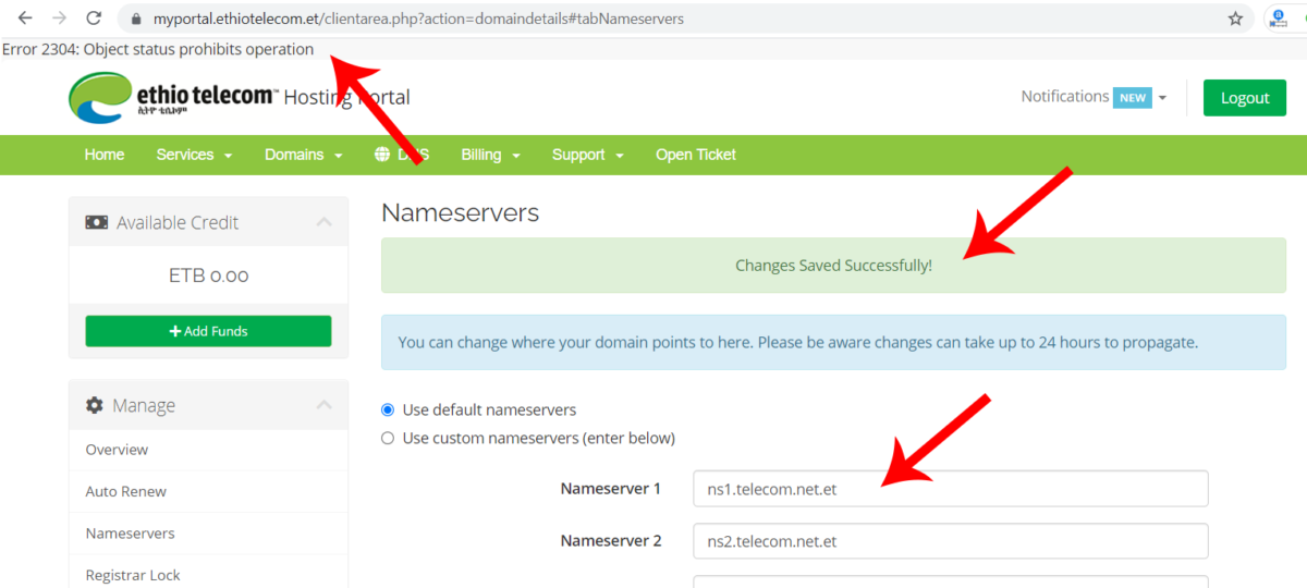 How To Update Your et Domain Nameserver From Ethiotelecom Yegara how-to-update-your-et-domain-nameserver-from-ethiotelecom-yegara