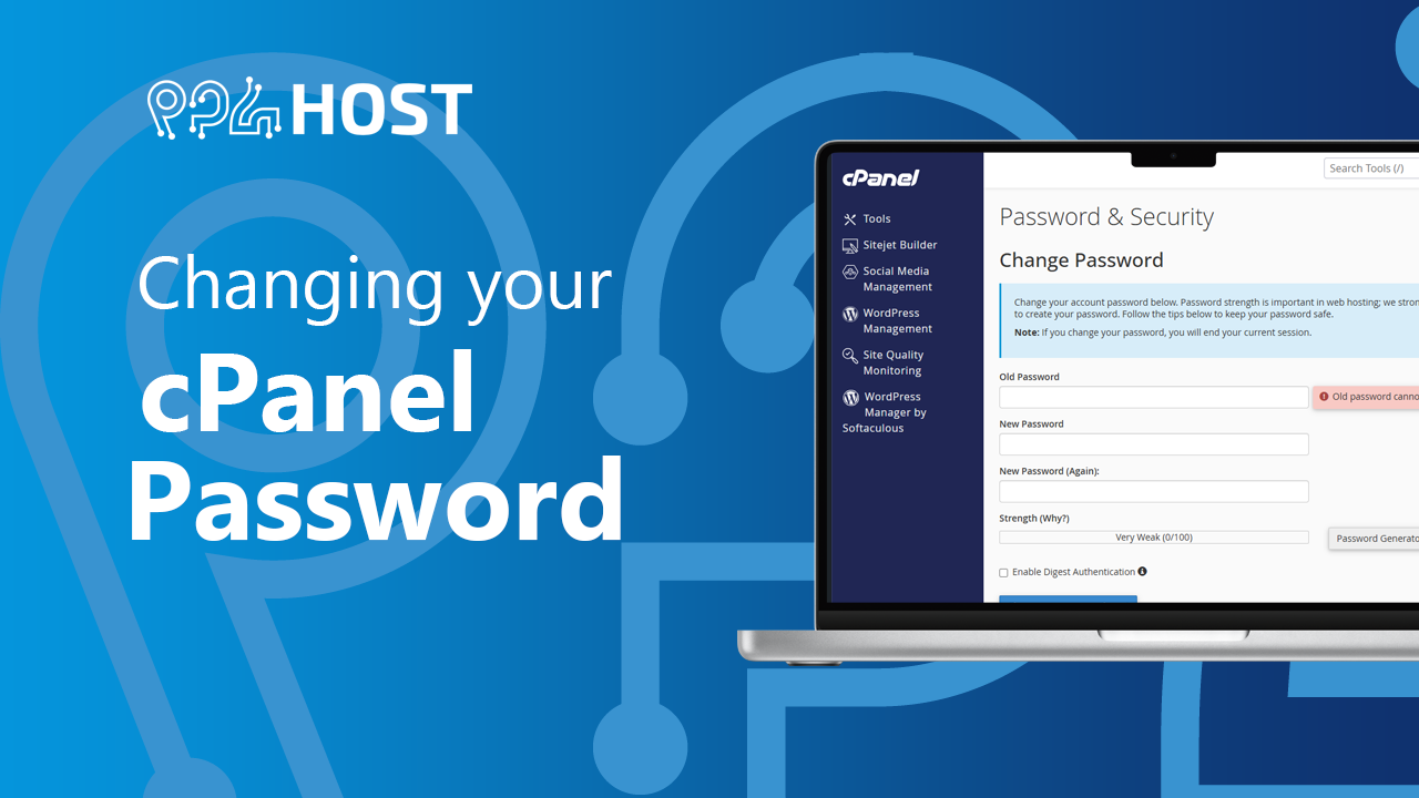 Changing your cPanel password