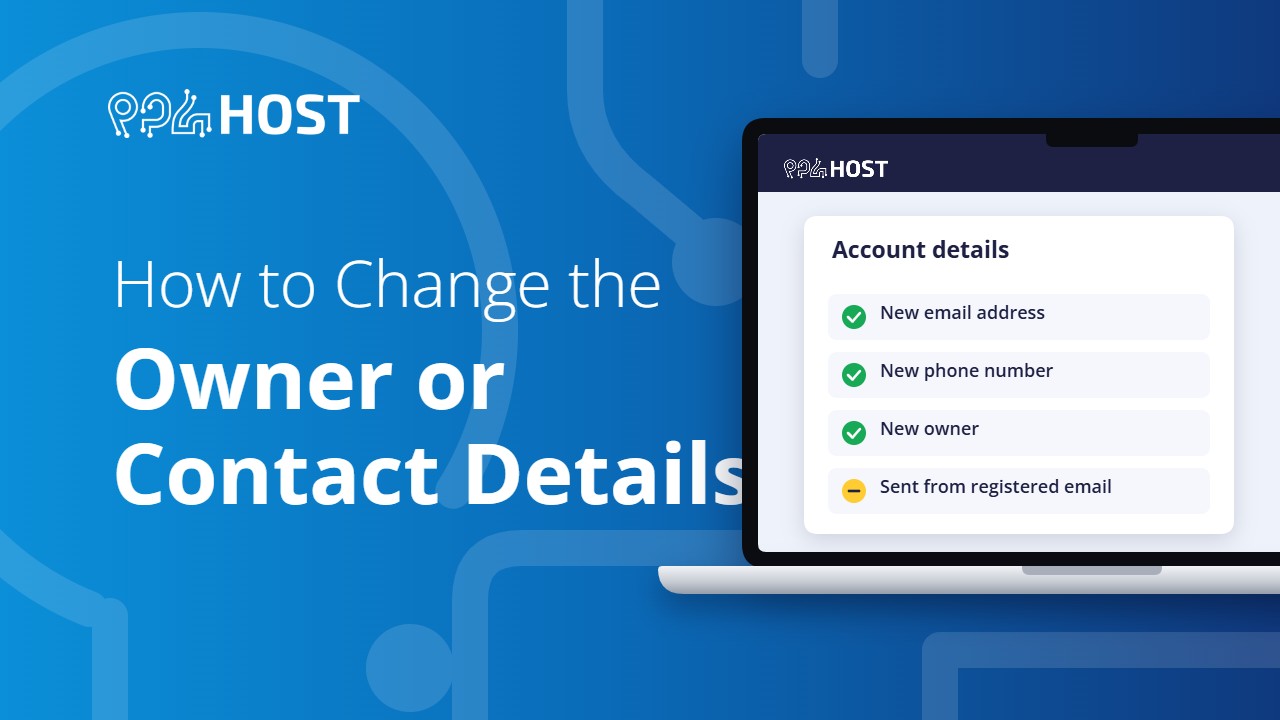 Change the owner or contact details