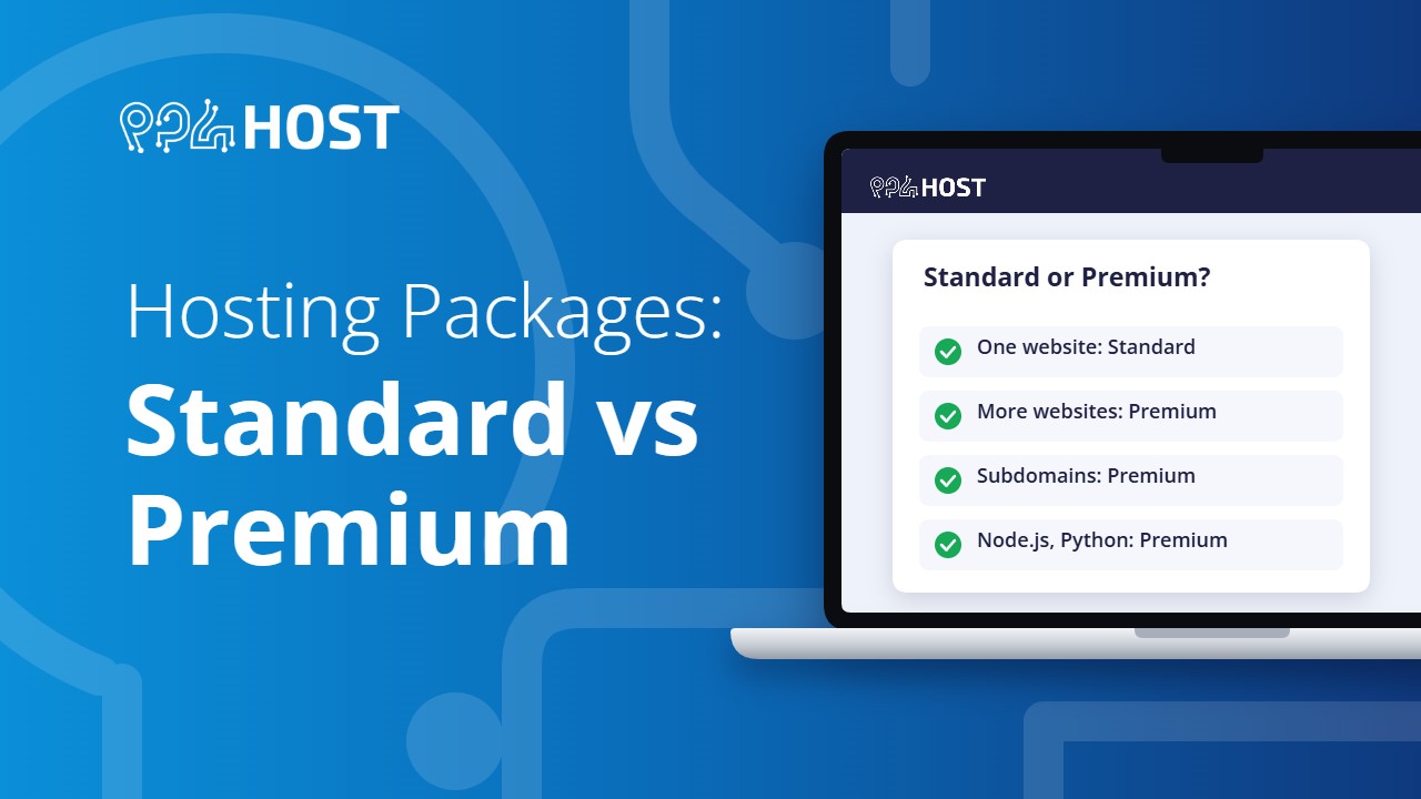 Hosting packages compared: Standard vs Premium