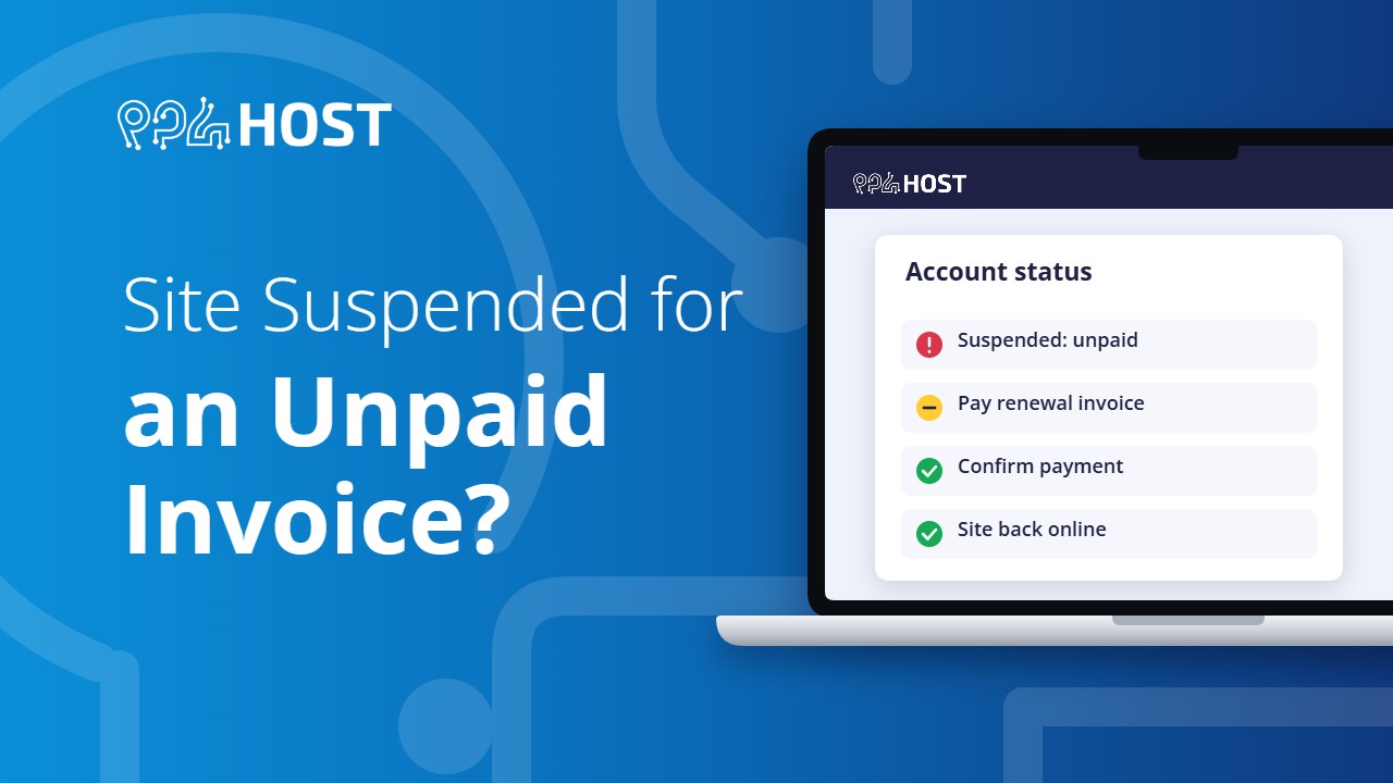Site suspended for an unpaid invoice