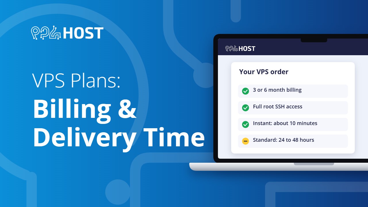VPS plans: billing and delivery time