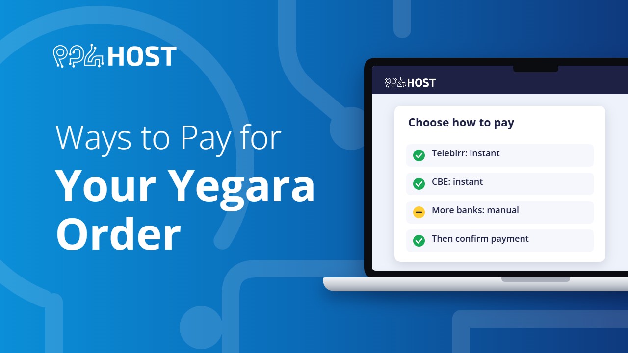 Ways to pay for your Yegara order